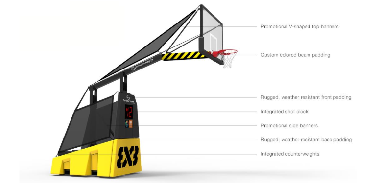 Sam 3x3 Self Weighted Portable Basketball Hoop System